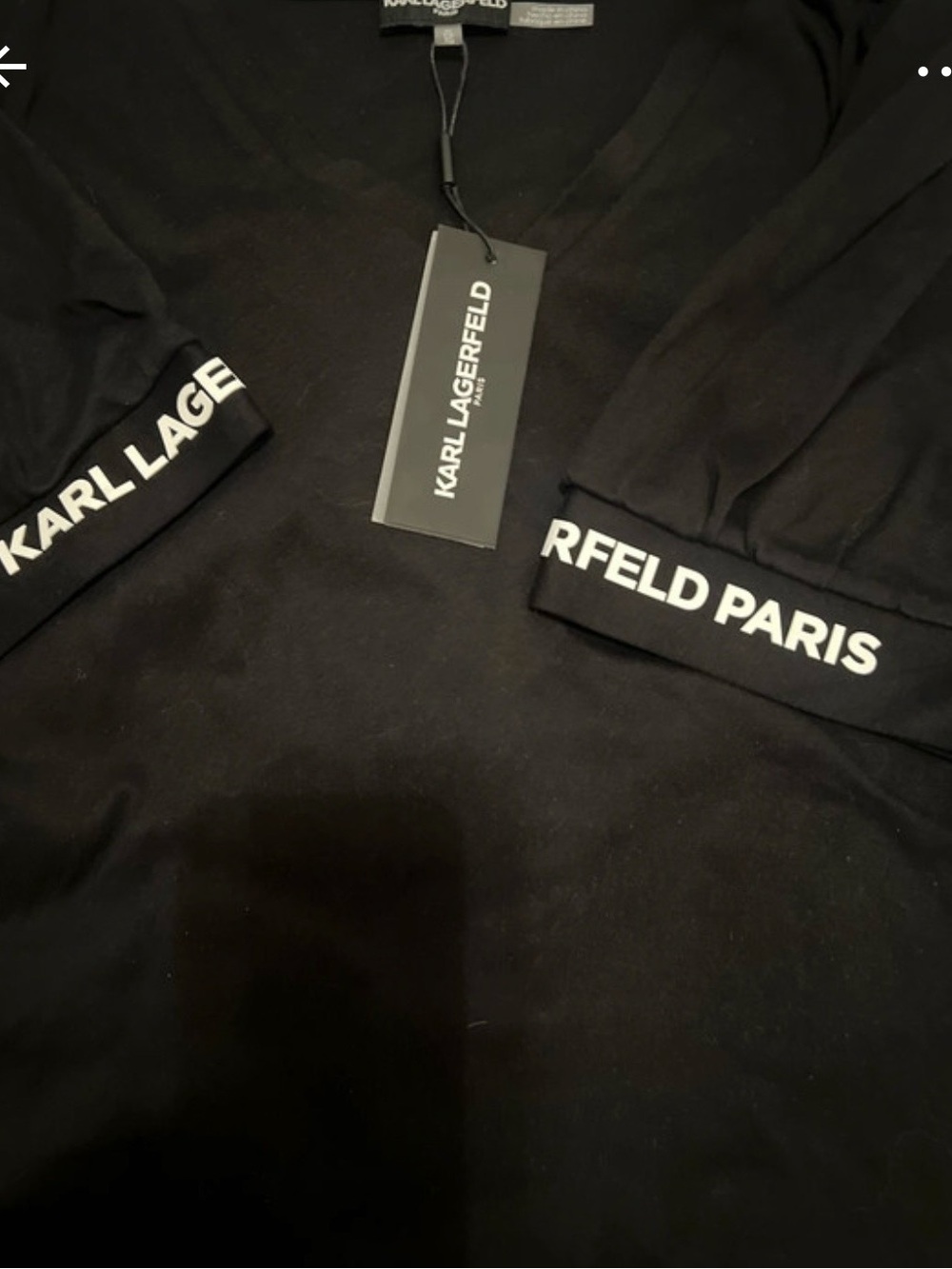 Karl Lagerfeld Black Long Sleeve Sweatshirt with Logo Cuffs